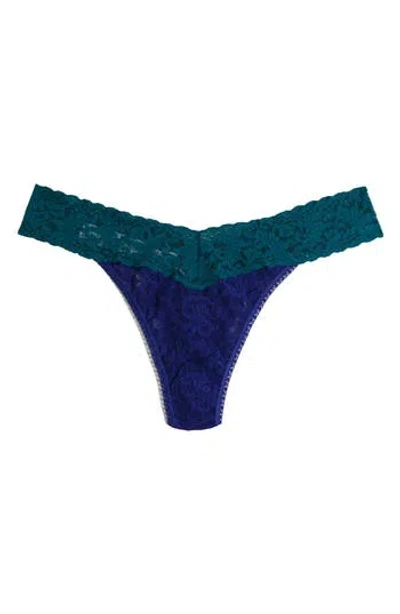 Hanky Panky Colorplay Original Lace Thong In Blue