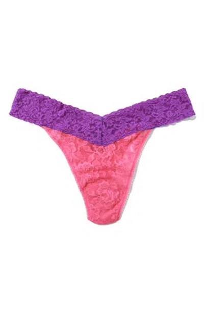 Hanky Panky Colorplay Original Lace Thong In Multi