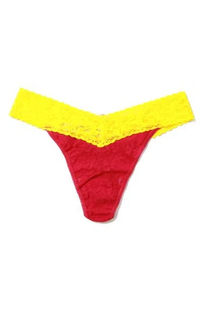 Hanky Panky Colorplay Original Lace Thong In Multi