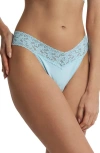 HANKY PANKY HANKY PANKY COTTON & STRETCH LACE ORIGINAL RISE THONG