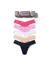Hanky Panky Cotton Low Rise Thong Holiday 5 Pack Cracker In Multi