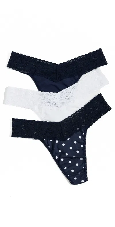Hanky Panky Cotton Original Rise Thong 3 Pack Nfcw In Animal Print