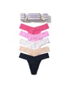Hanky Panky Cotton Original Rise Thong Holiday 5 Pack Cracker In Multi