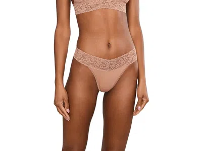 Hanky Panky Cotton Original Rise Thong Women's Underwear Sun Tan: One Size In Multi