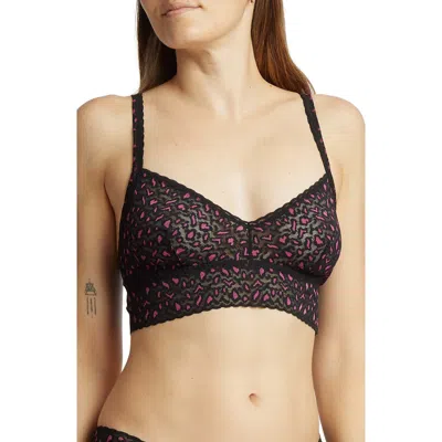 Hanky Panky Cross Dye Retro Lace Triangle Bralette In Black