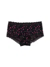Hanky Panky X-dye Leopard Print Lace Boyshorts In Black