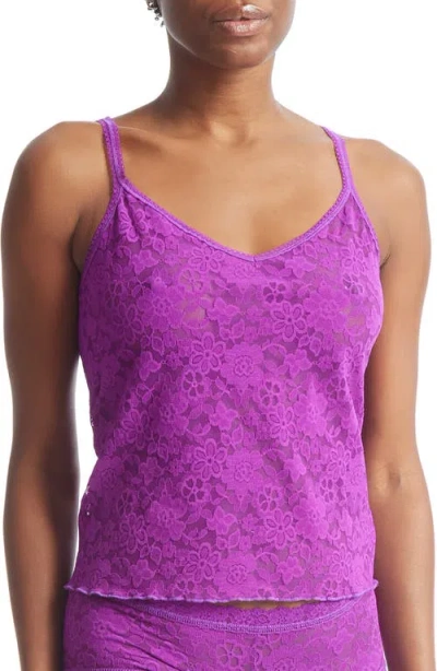 Hanky Panky Daily Lace Sheer Camisole In Purple
