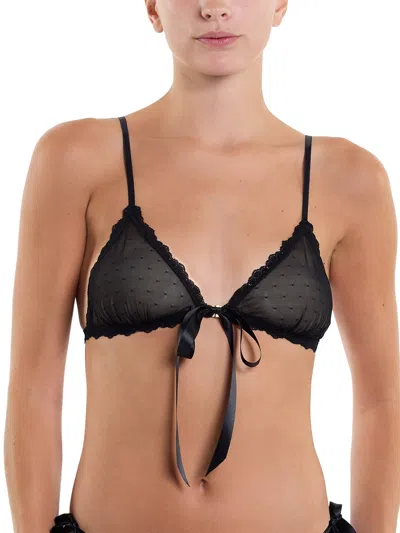 HANKY PANKY DOTTED TULLE FRONT TIE BRALETTE