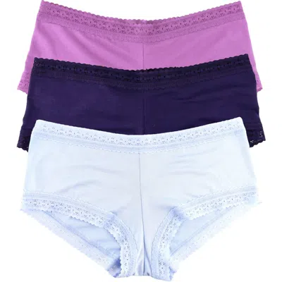 Hanky Panky Dream Assorted 3-pack Boyshorts In Burnt Sienna/berry/florence