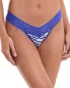 Hanky Panky Dream Lace Trim Modal Low Rise Thong In Do Or Dot