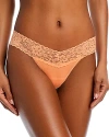 Hanky Panky Dream Lace Trim Modal Low Rise Thong In Orange