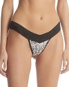 Hanky Panky Dream Lace Trim Modal Low Rise Thong In Spotted
