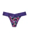 Hanky Panky Dream Lace Trim Modal Original Rise Thong In Loves Me/loves Me Not