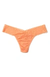 Hanky Panky Dream Lace Trim Modal Low Rise Thong In Florence Orange