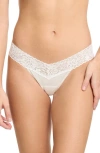 Hanky Panky Cotton With A Conscience Orig Rise Thong In Light Ivory