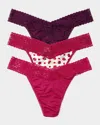Hanky Panky Dream Original-rise Jersey Thongs 3-pack In Fw/dor D/kiss From A Rose
