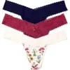 Hanky Panky Dreamease™ Assorted 3-pack Low Rise Thongs In Multi
