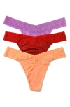 Hanky Panky Dreamease® Original Rise Thong 3 Pack In Multicolor