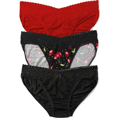 Hanky Panky Dreamease Assorted 3-pack V-cut Bikini Briefs In Multi