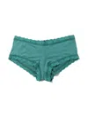 Hanky Panky Dream Lace Trim Modal Boyshorts In Green