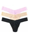 Hanky Panky Dreamease® Low Rise Thong 3 Pack In Brown