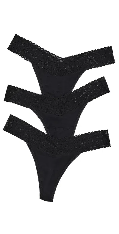 Hanky Panky Dreamease Original Rise Thong 3 Pack Black