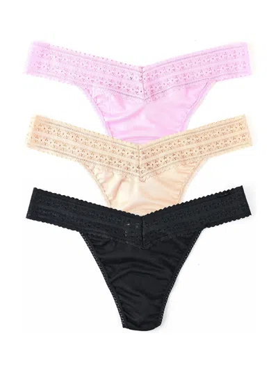 Hanky Panky Dreamease® Original Rise Thong 3 Pack In Brown