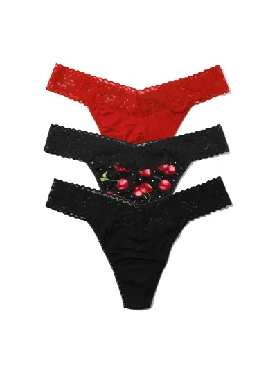 Hanky Panky Dreamease™ Original Rise Thong 3 Pack In Multi
