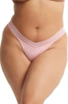 Hanky Panky Stretch Cotton Low Rise Thong In Pink Lemonade