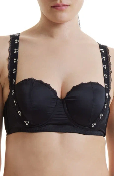 Hanky Panky X Prabal Gurung Hook & Eye Underwire Balconette Bra In Black