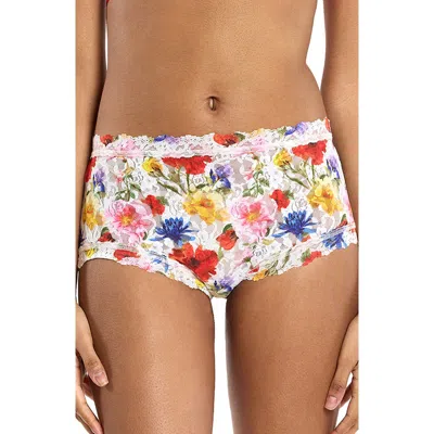 Hanky Panky Floral High Waist Briefs In Green