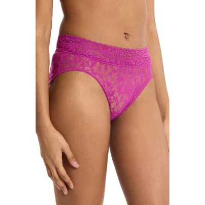 Hanky Panky Floral Lace French Briefs In Purple