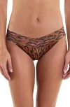 Hanky Panky Floral Lace Vikini In Throwback Brown