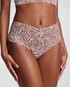 Hanky Panky Printed Retro Lace Thong In Hide And Seek
