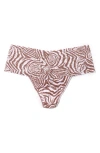 Hanky Panky Plus Size Printed Retro Lace Thong In Hide And Seek