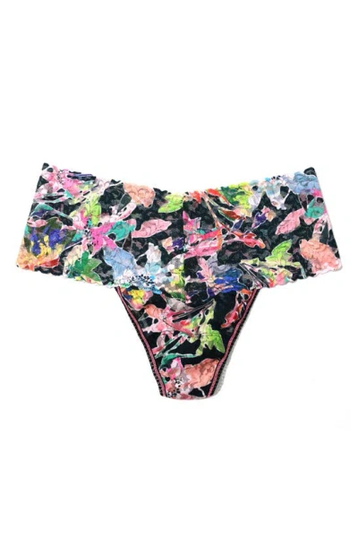 Hanky Panky Floral Print Retro Lace Thong In Unapologet