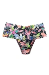 Hanky Panky Floral Print Retro Lace Thong In Unapologetic