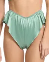 Hanky Panky Satin Sleep Flutter Tanga In Green Tea