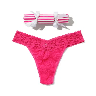 Hanky Panky Free Gift Cracker With Signature Lace® Thong When You Spend $100+ In Pink
