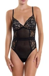 Hanky Panky Gg Sheer Mesh Bodysuit In Black