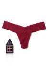 Hanky Panky Gingerbread House Low Rise Thong In Red