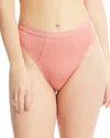 Hanky Panky Ribbed High-cut Lace-trim Thong