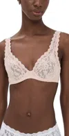 Hanky Panky High Apex Unlined Signature Lace Bra Blushing Rose In White