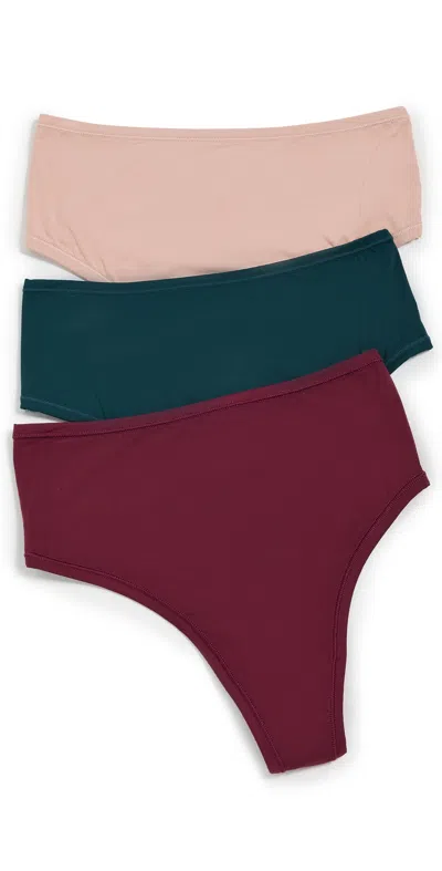 Hanky Panky High Cut Thong 3 Pack Multi