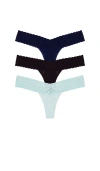 Hanky Panky High Cut Thong 3pk In Black  Almond & Retrograde