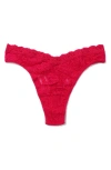 Hanky Panky High Leg Lace Thong In Beet Juice Red