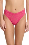 Hanky Panky High Leg Lace Thong In Un-beet-able Pink