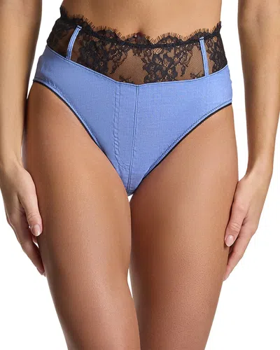 Hanky Panky High Rise Denim Panty In Blue