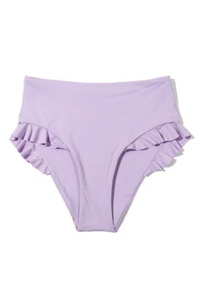 Hanky Panky High Waist Ruffle Trim Bikini Bottoms In Purple