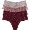 Hanky Panky Holiday Assorted 3-pack Retro Thongs In Multi